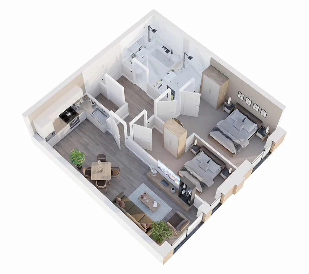 two bed